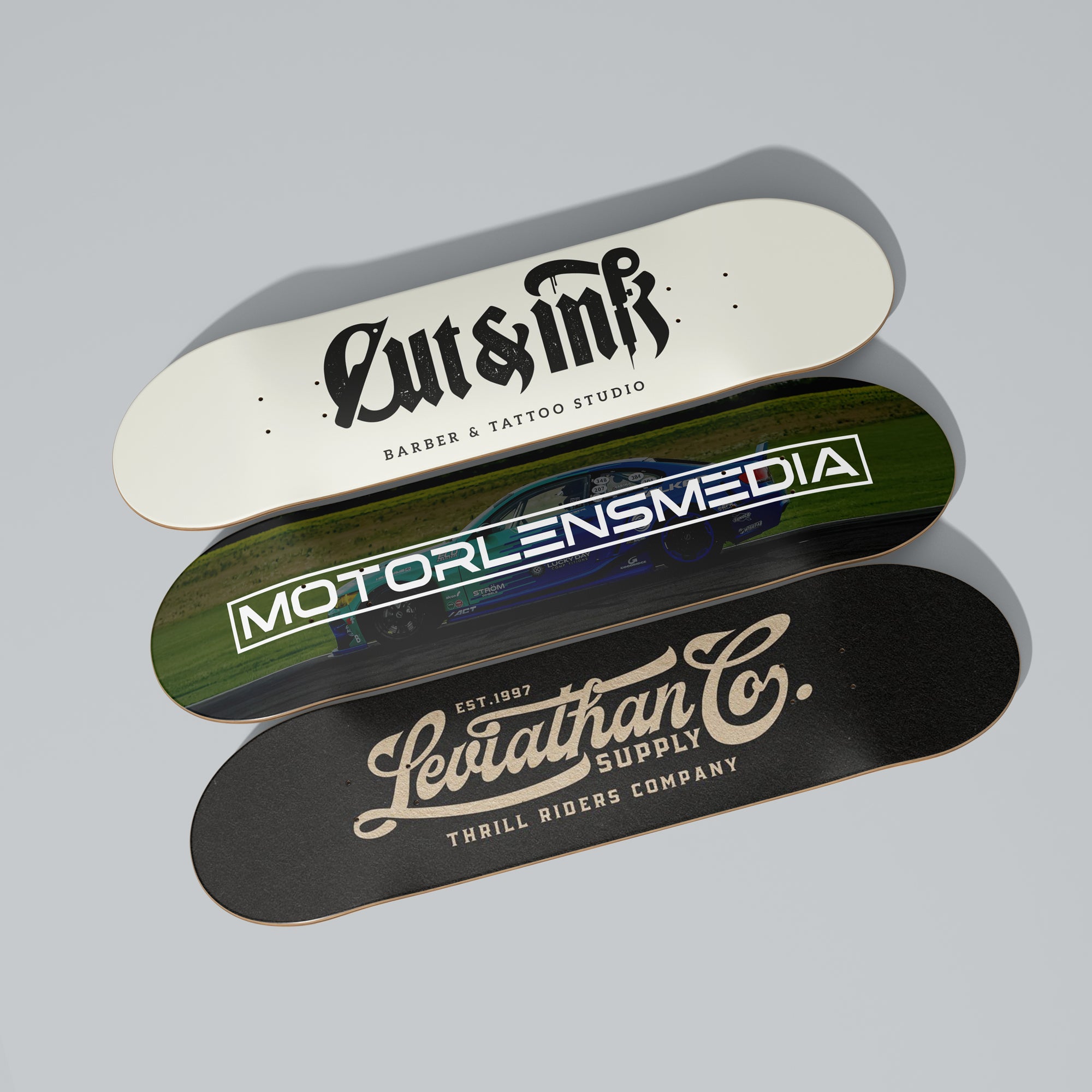 Logo Decks - Your logo or brand on a skateboard.