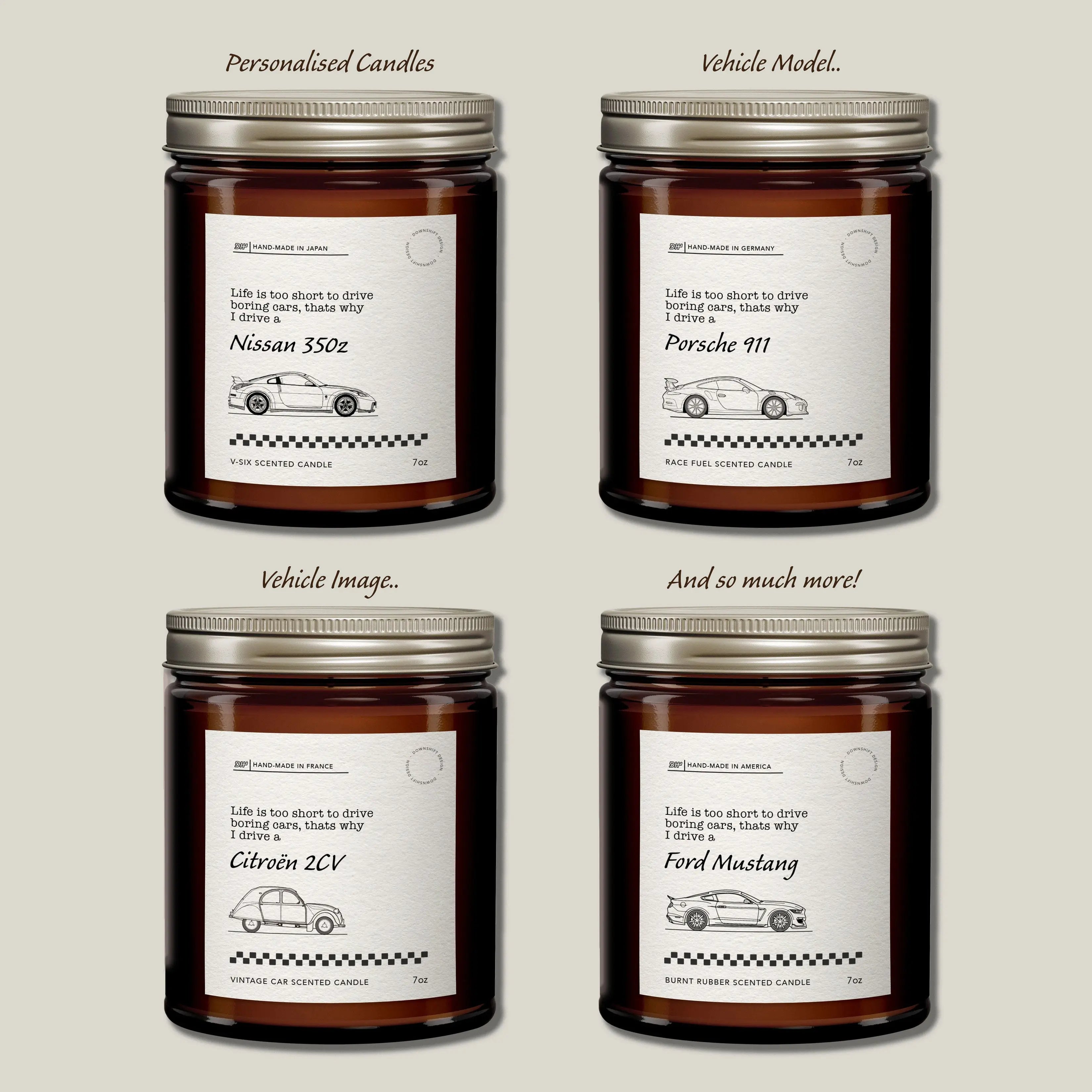 Personalised Car Candle - Life's short! My Store