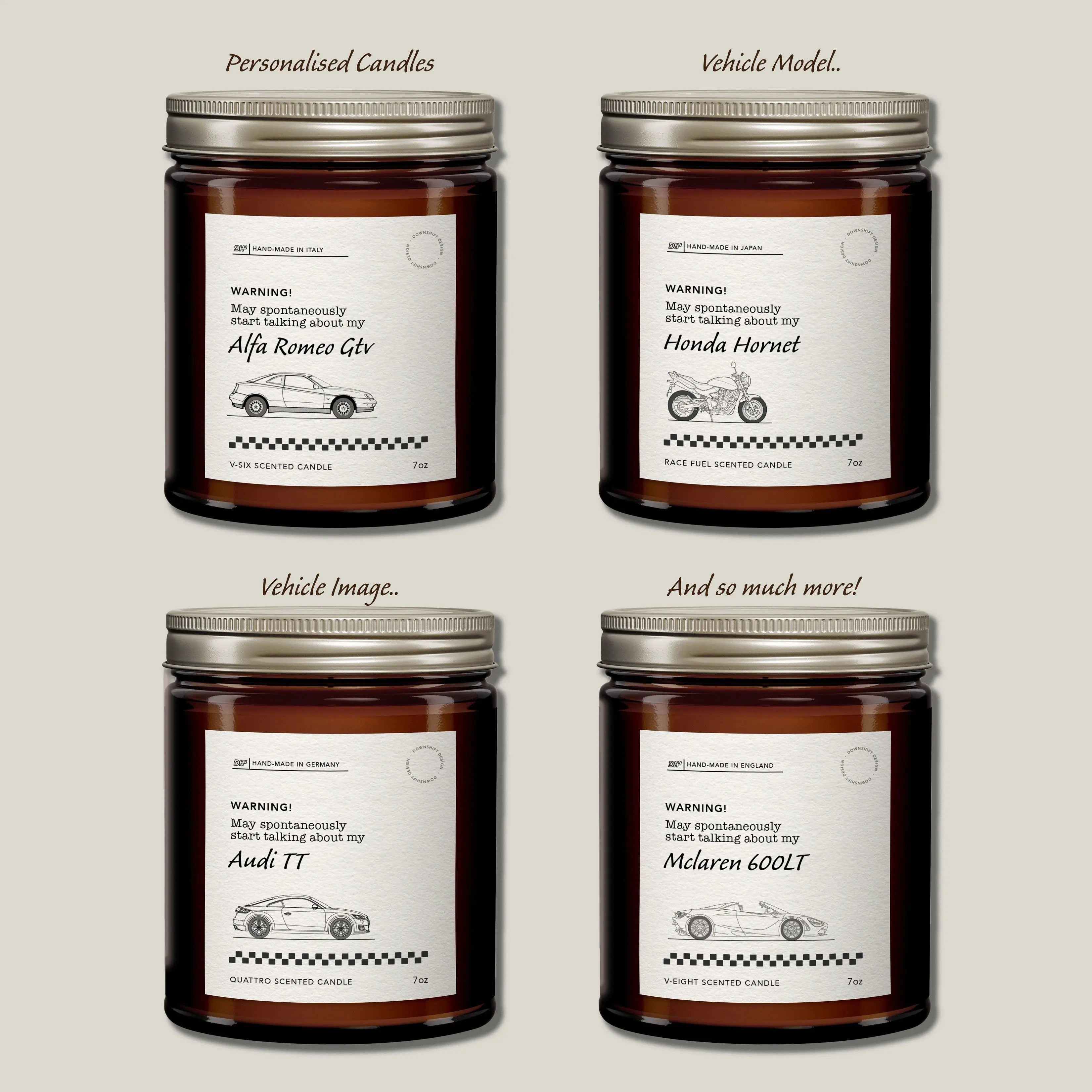 Personalised Car Candle - may talk about my car! My Store