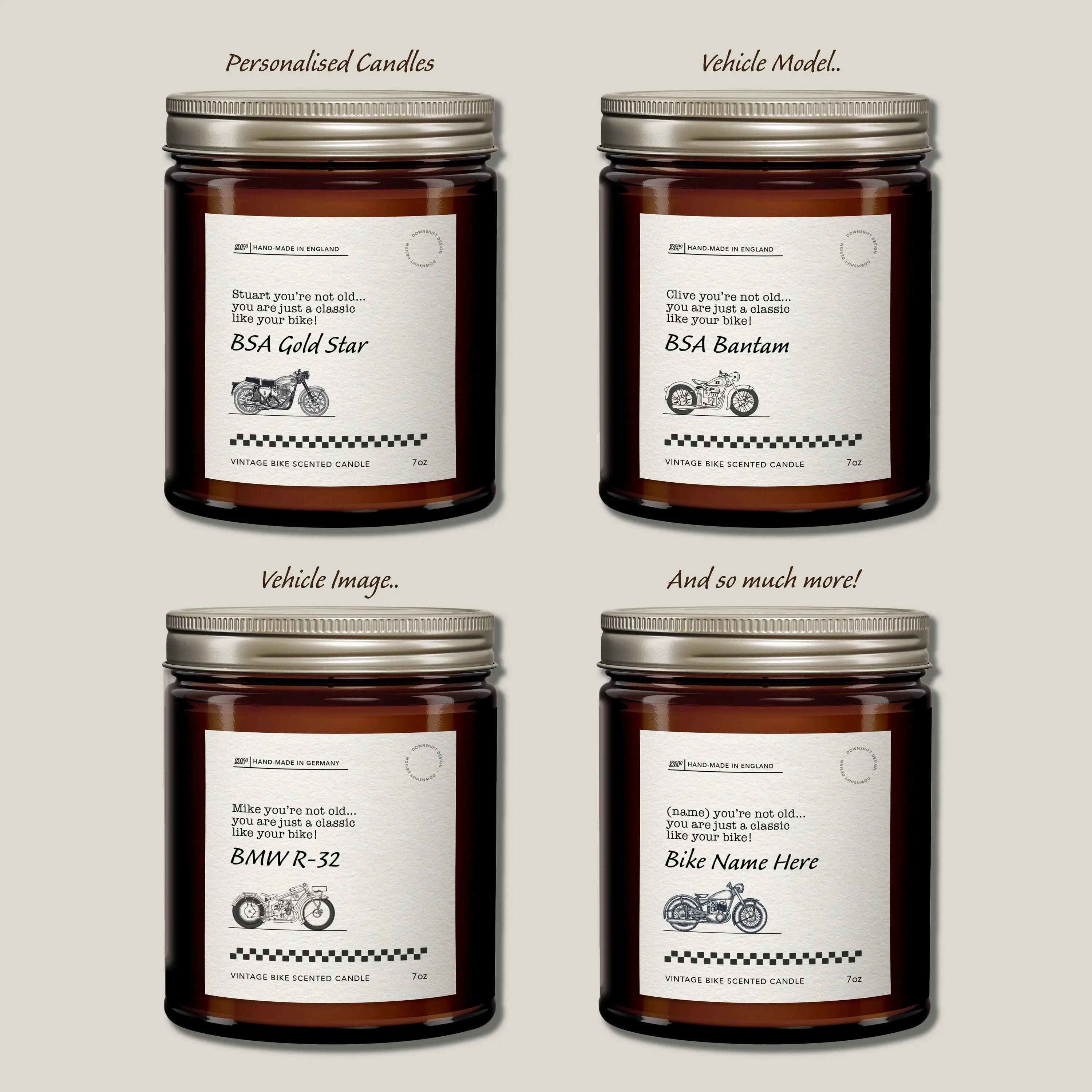 Personalised Biker Candle - You're a classic My Store