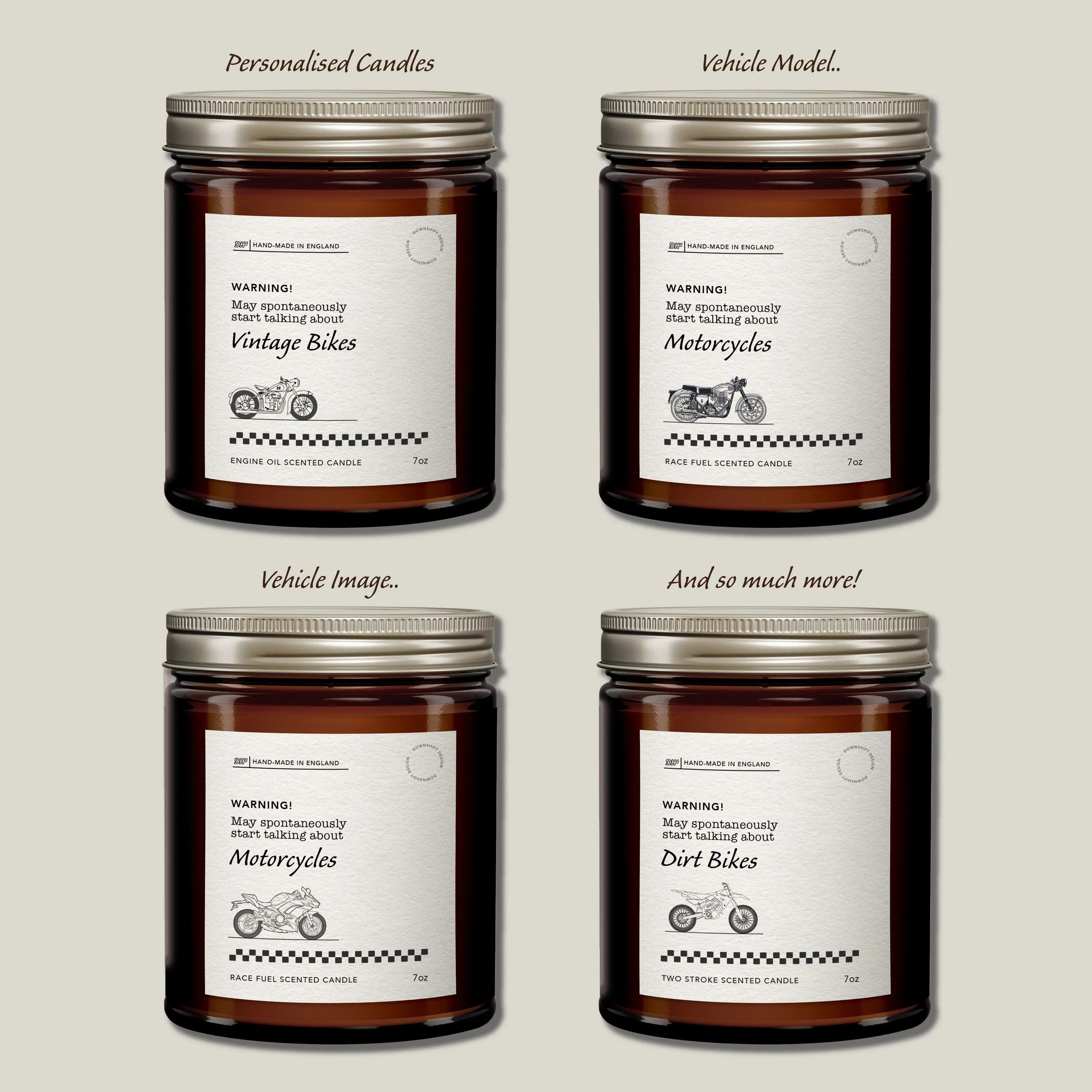 Personalised Biker Candle - May talk about my Motorcycle My Store