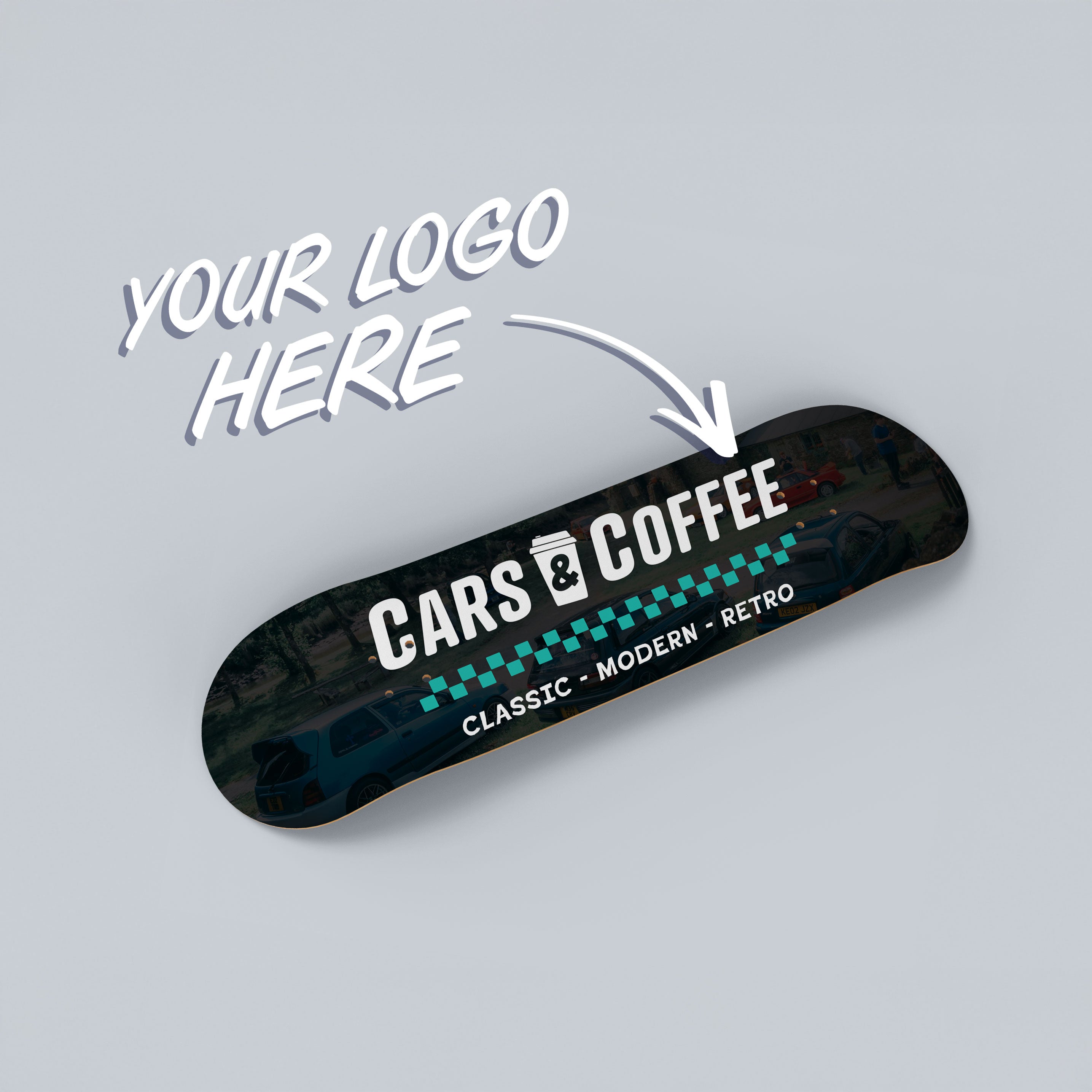 Logo Decks - Your logo or brand on a skateboard.