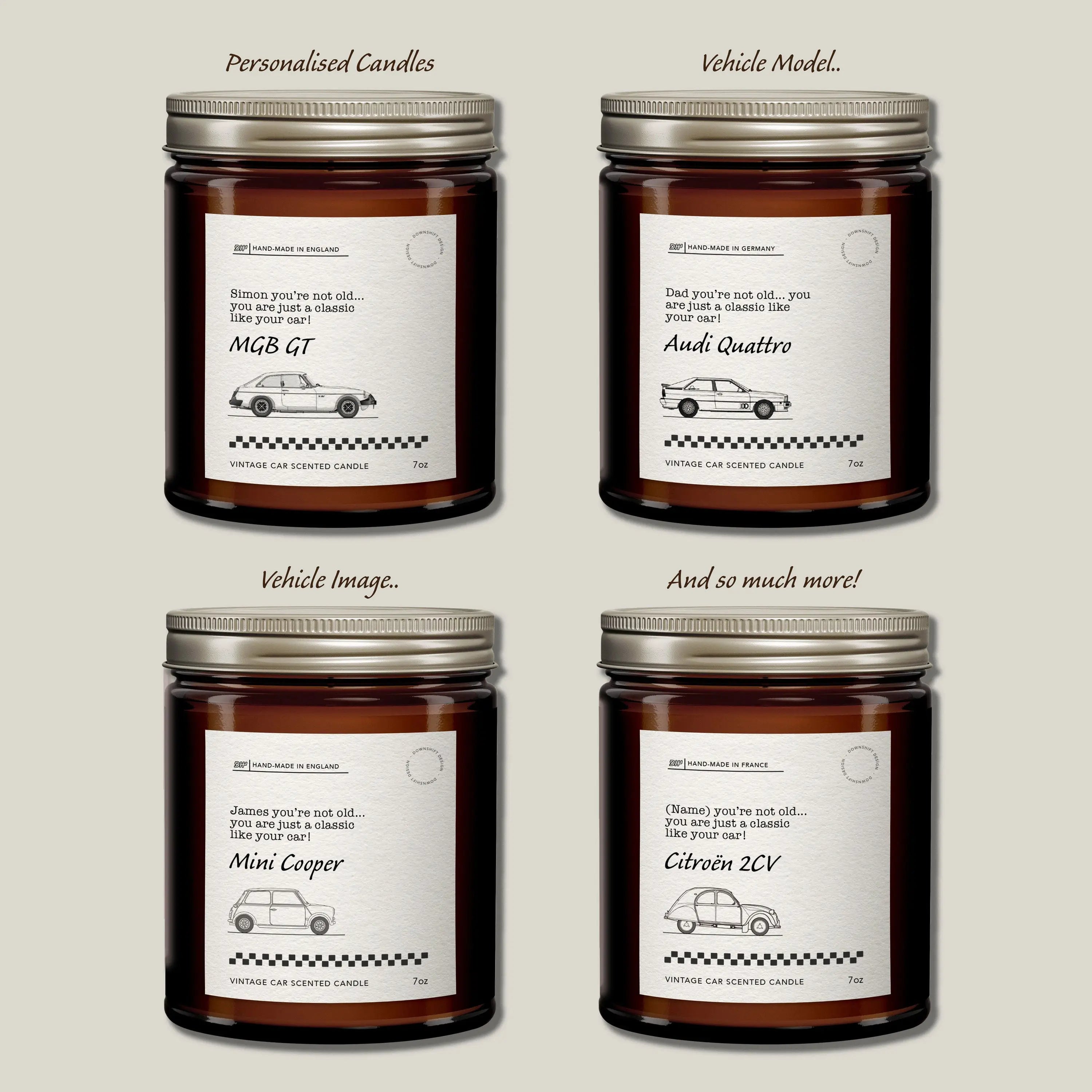 Personalised Car Candle - you're just a classic! My Store